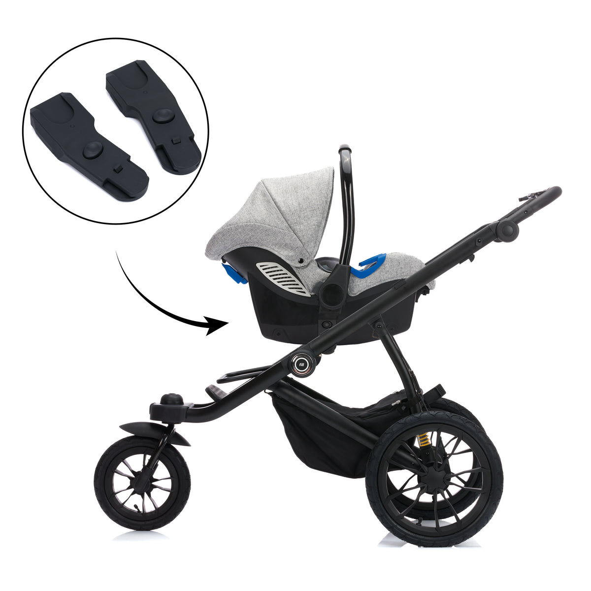 Fillikid Jogger Run mit Wanne salbei melange