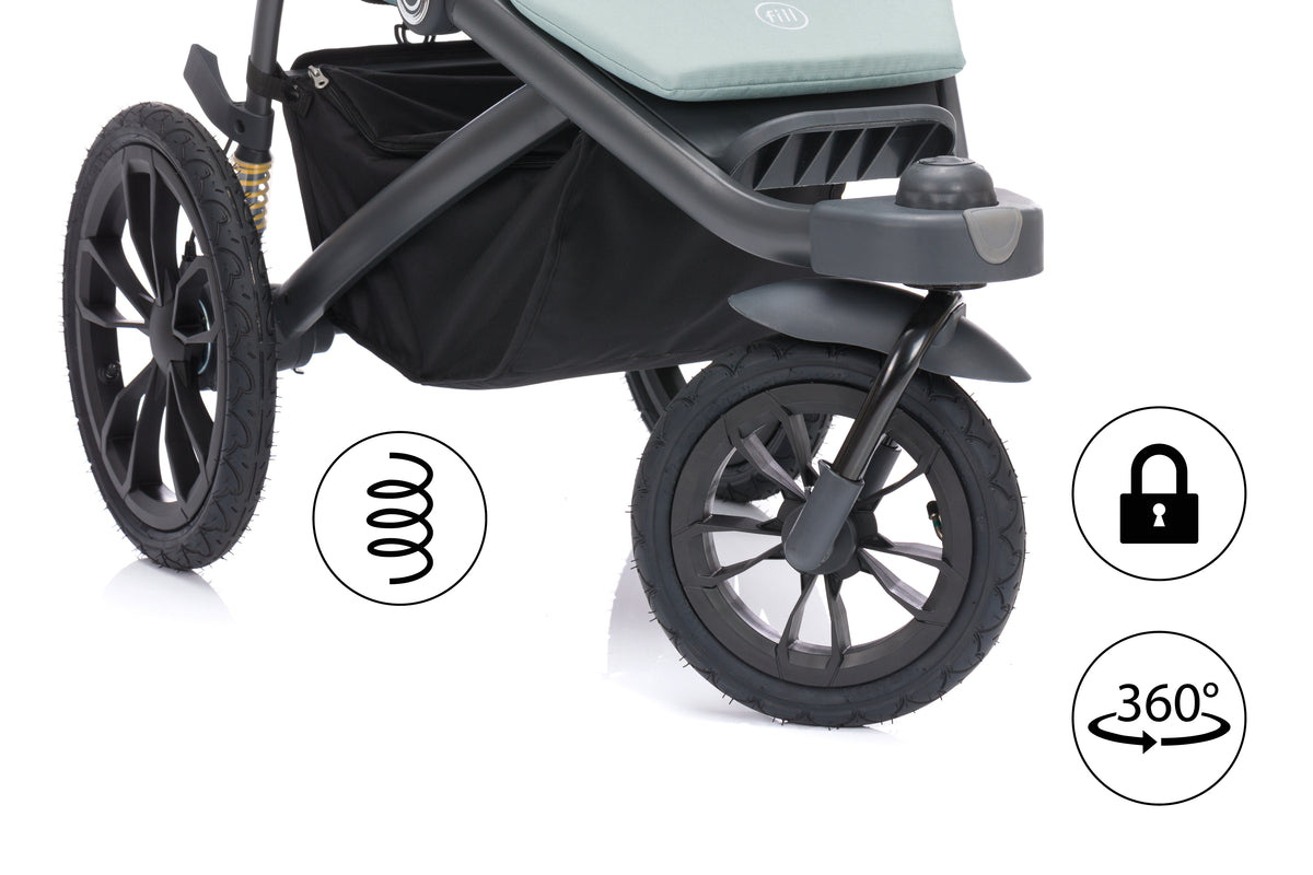 Fillikid Jogger Run mit Wanne salbei melange