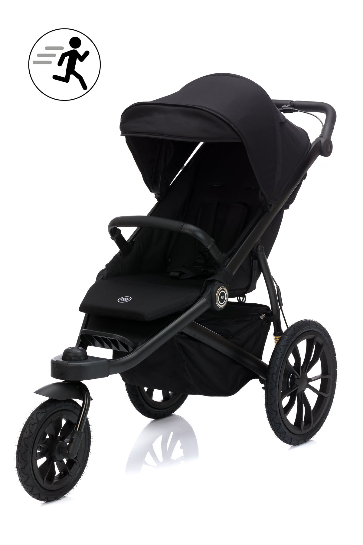 Fillikid Jogger Run mit Wanne schwarz melange