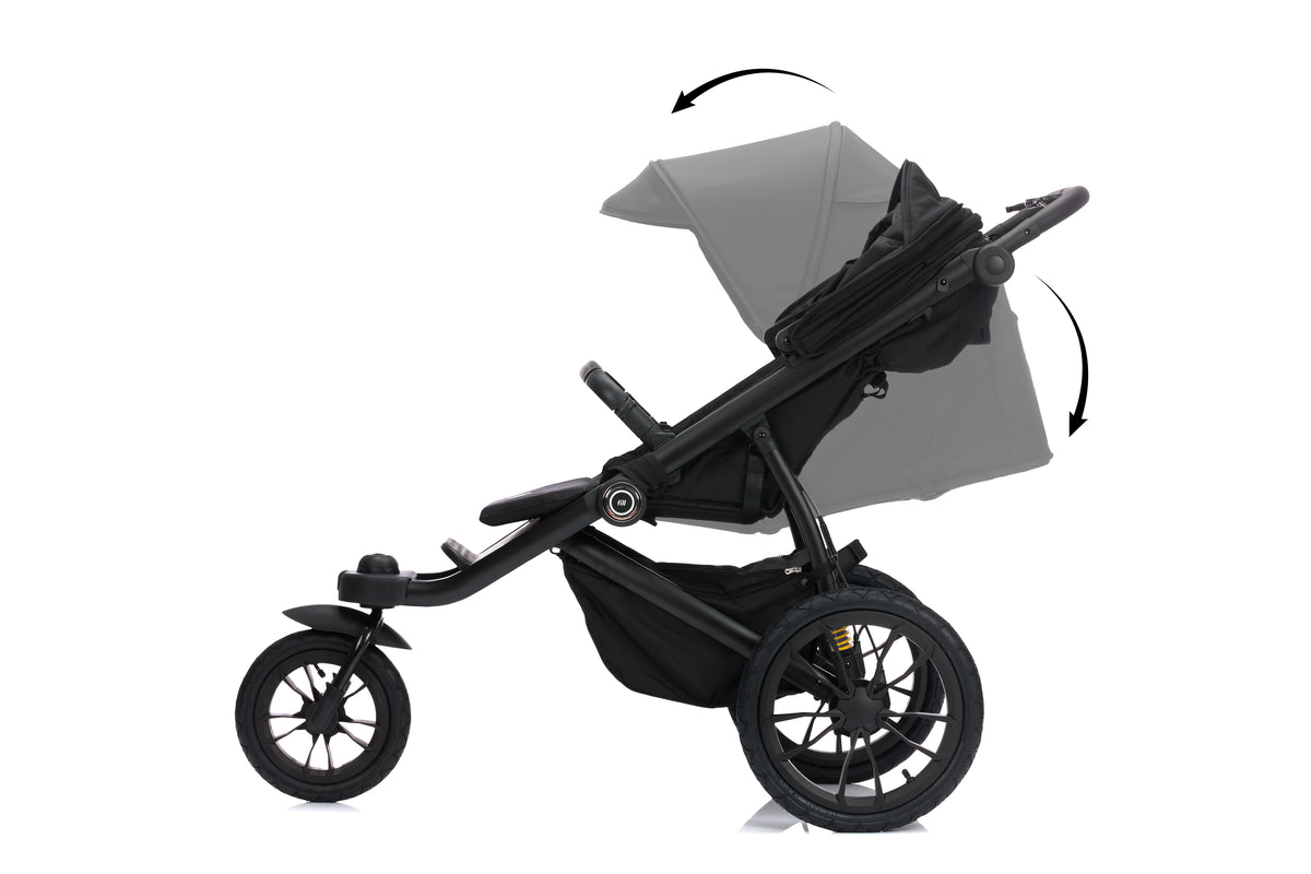 Fillikid Jogger Run mit Wanne schwarz melange