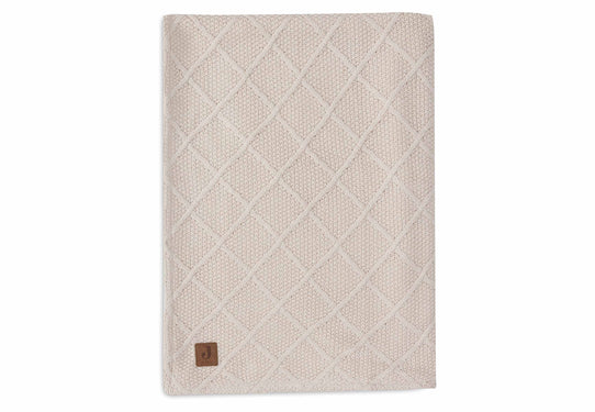 Jollein Decke Wiege 75x100cm Check Knit  Oatmeal/ Teddy Flece