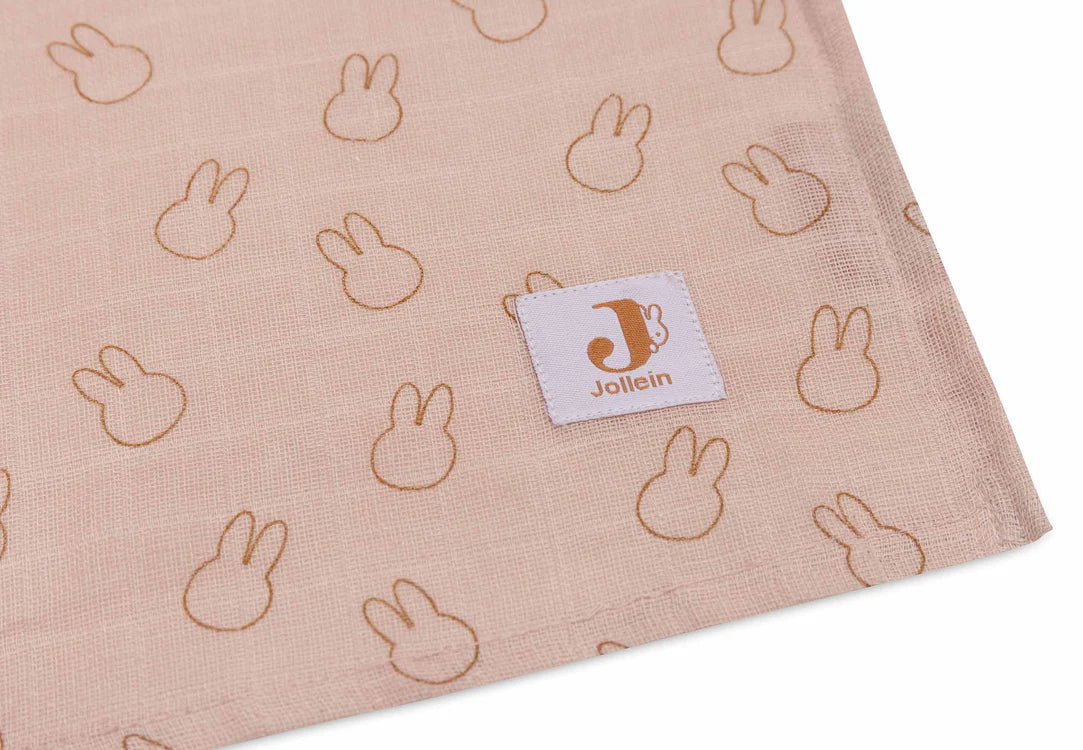 Jollein Mullwindel Hydrophil 115x115cm Miffy Silhouette 2er Pack