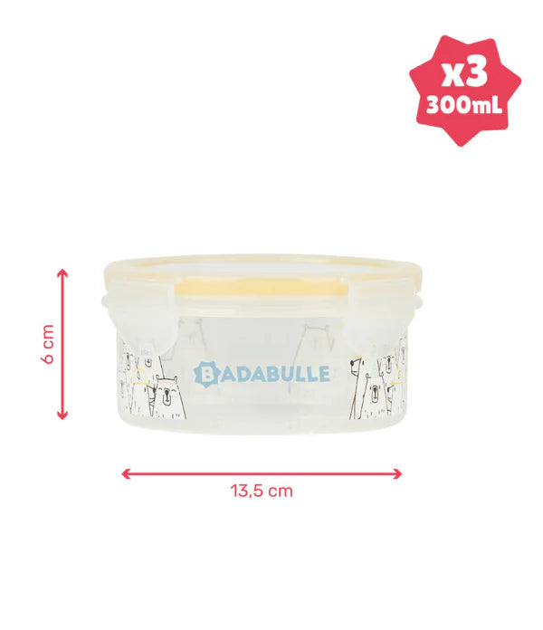 Badabulle Aufbewahrungsbehälter Maxi-Box 300ml 3er-Set