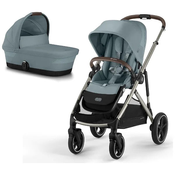 Cybex Gazelle S taupe mit Tragewanne Stormy Blue