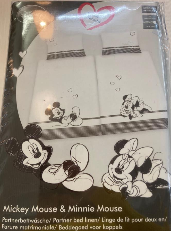 Disney Jugendbettwäsche CH-Grösse 160x210cm / 65x100cm Mickey+Minnie Partnerpack CH Bettwäsche